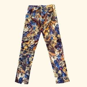 Topshop -High‑Rise Sleek Women’s Cotton Pants - Tropical Floral Print-Size 4